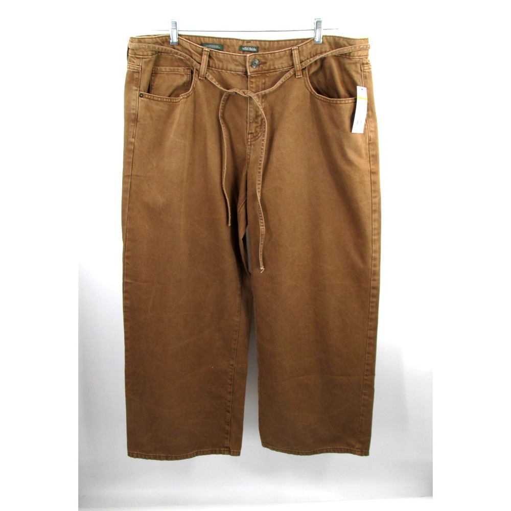 NWT WILD FABLE Low Rise Baggy Jean Pants Women 17 Brown Rigid Denim Y2K Retro